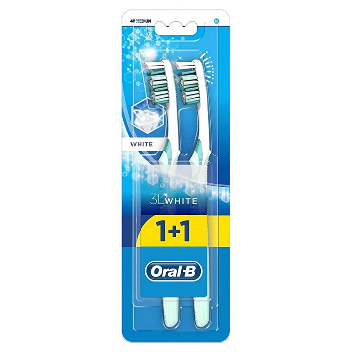 Oral-B 3D White Toothbrush Medium - Deep Clean | 1+1 Offer - Image #1