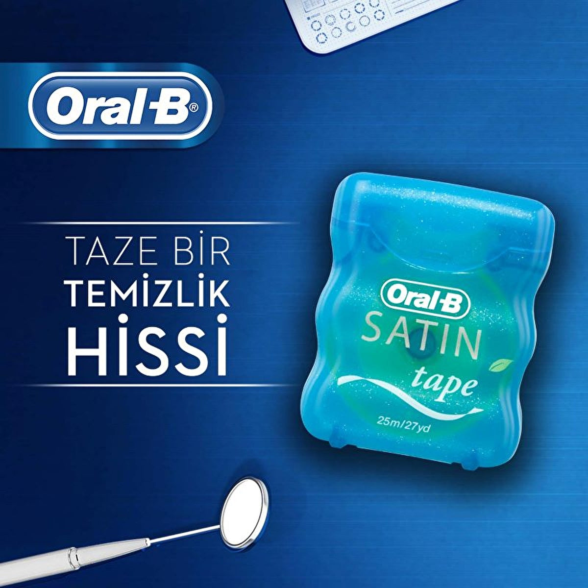 Oral-B Satin Dental Floss 25M - Fresh Mint Flavor | Easy Grip