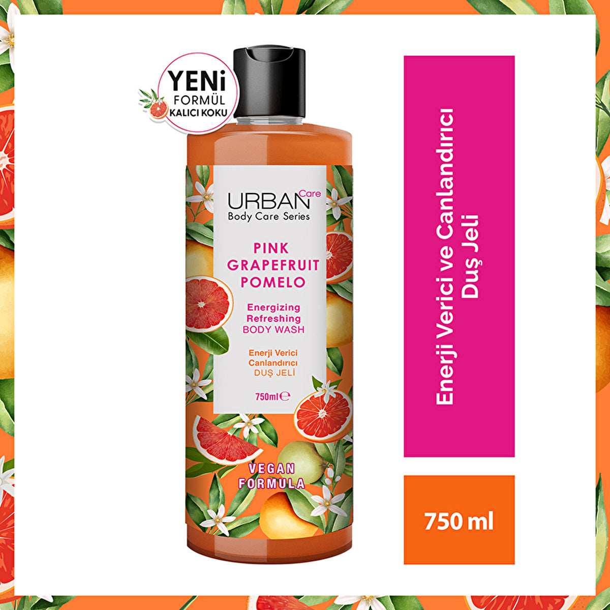 Urban Care Pink Grapefruit & Pomelo Shower Gel 25.4 Fl Oz - Moisturizing Formula - Image #4