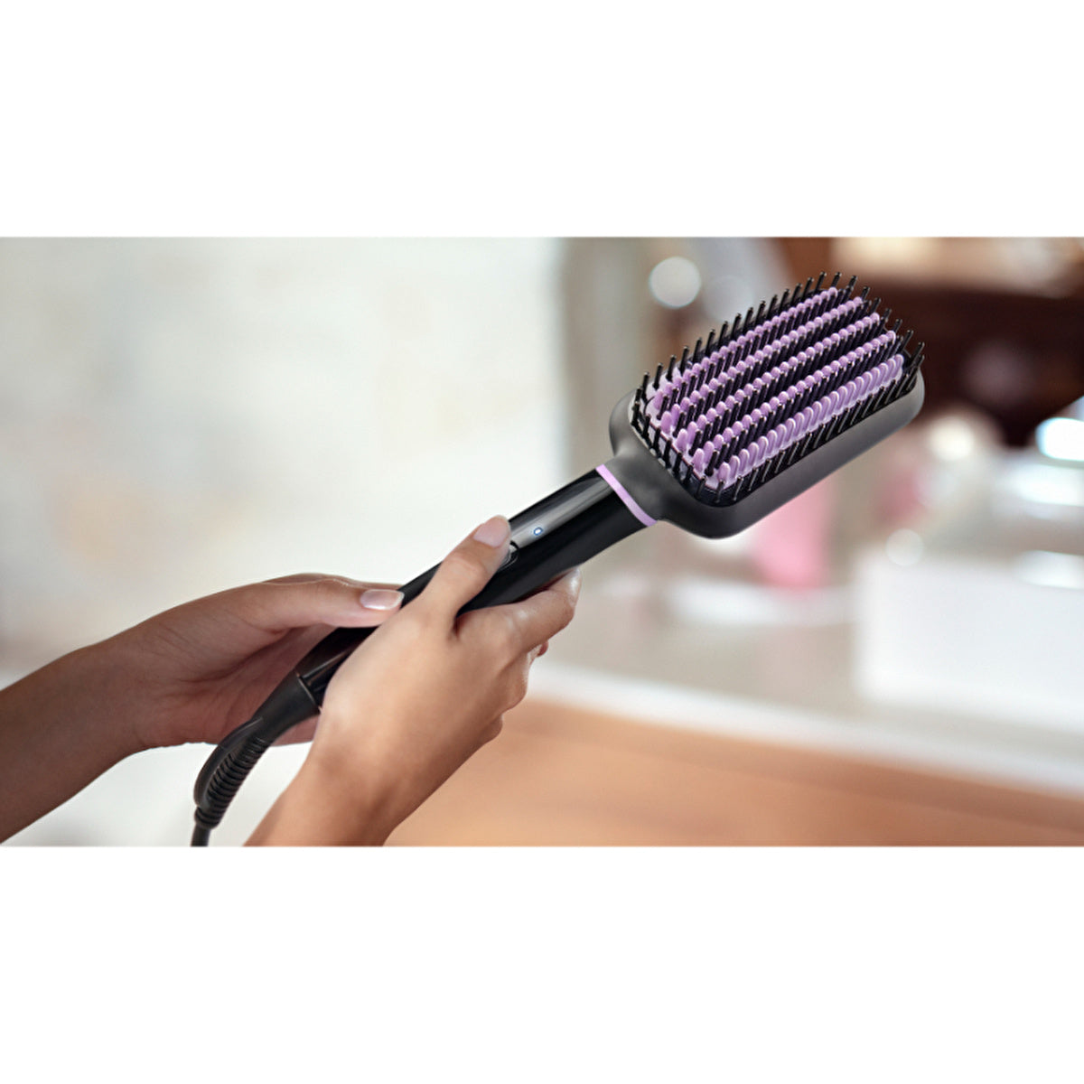 Philips StyleCare Essential Heated Straightening Brush BHH880/00 | 2 Heat Settings - Image 