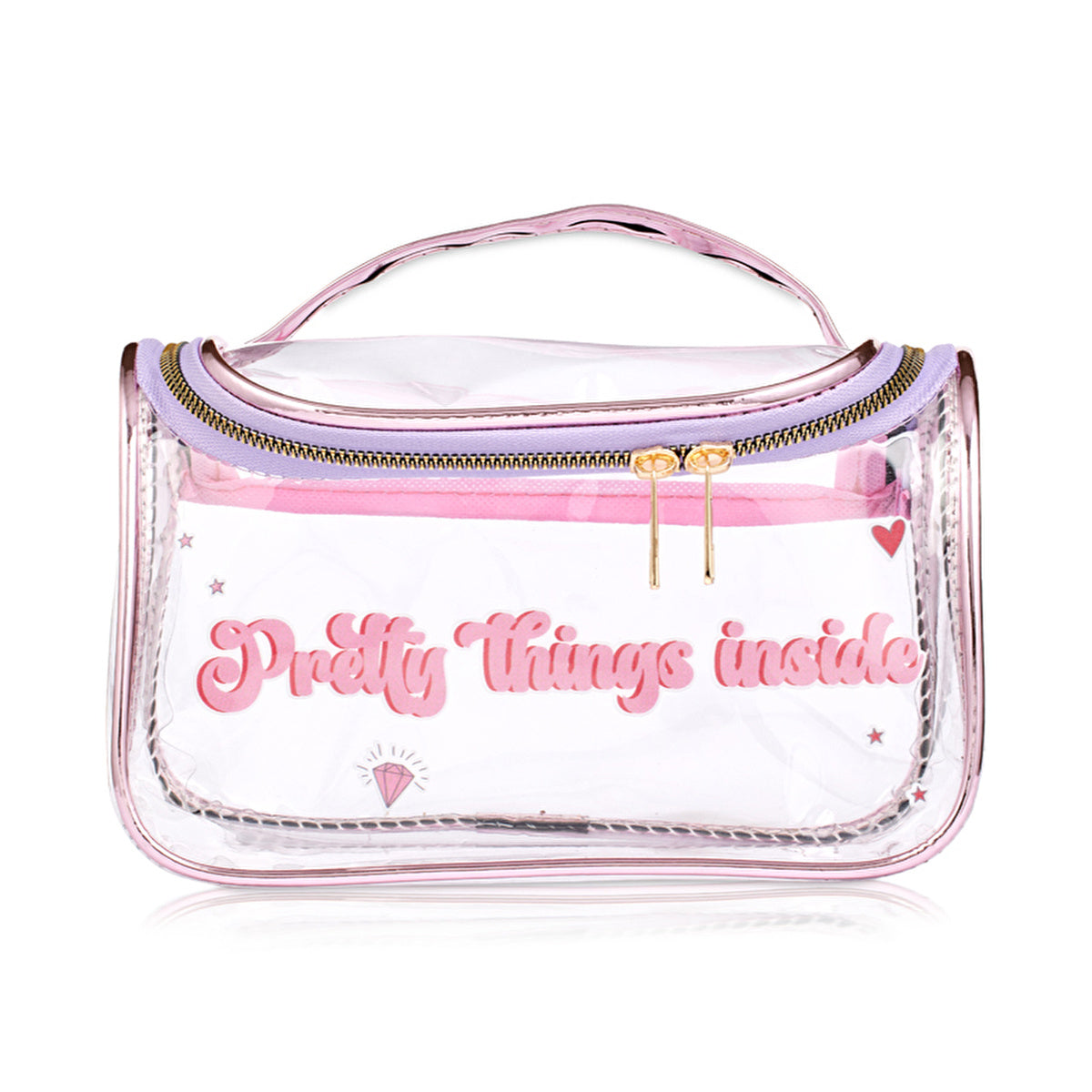 Eklips Pretty Hologram Bag - Super Clear PVC | Trendy Design | 8.7 x 4.7 x 4.7 in