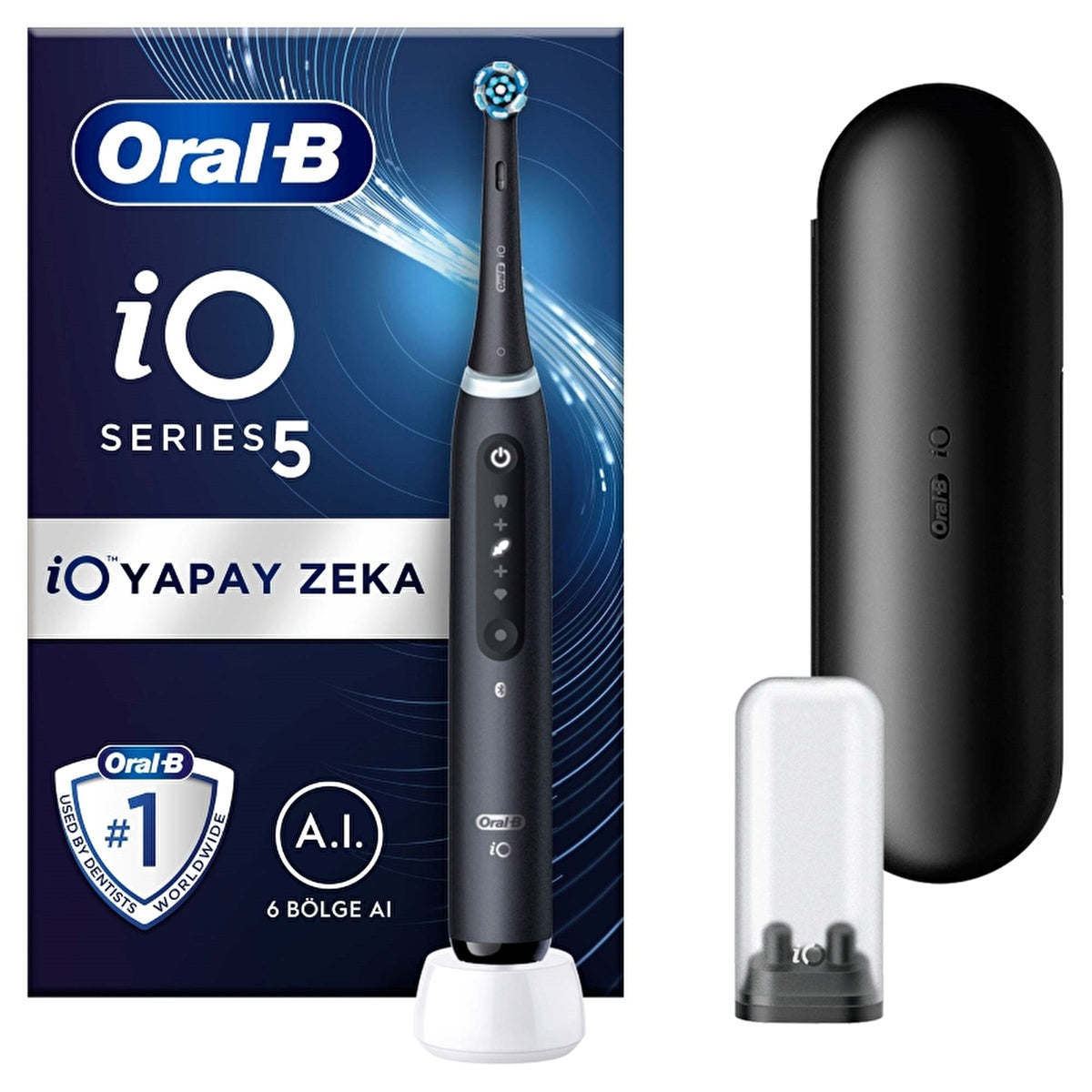 Oral-B iO 5 Electric Toothbrush - AI Technology | Rechargeable Black