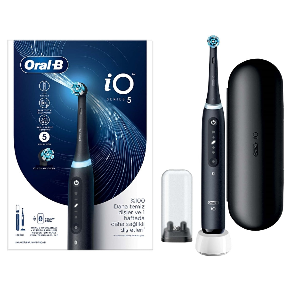 Oral-B iO 5 Electric Toothbrush - AI Technology | Rechargeable Black