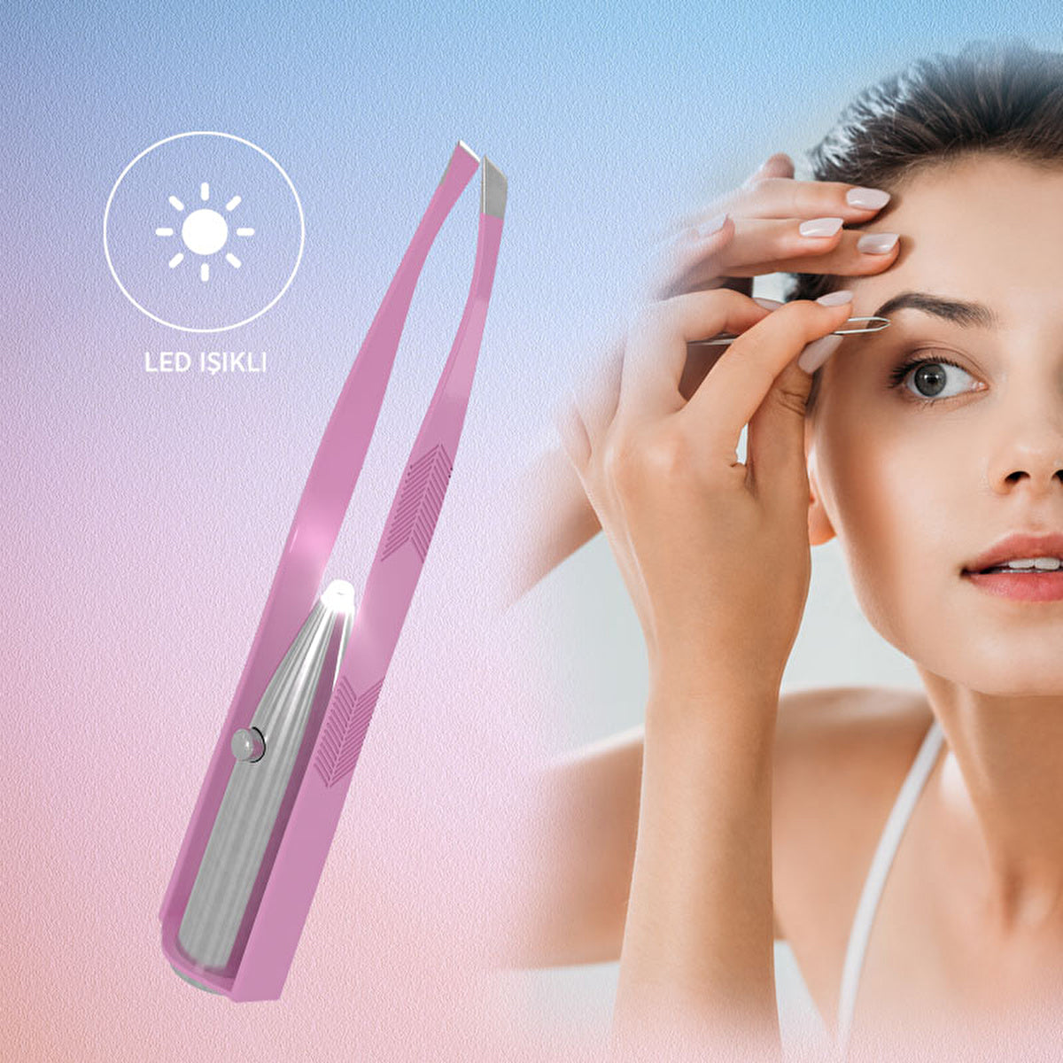 Polosmart LED Tweezer Pink - Ergonomic Design | Precision Grooming - Image #2