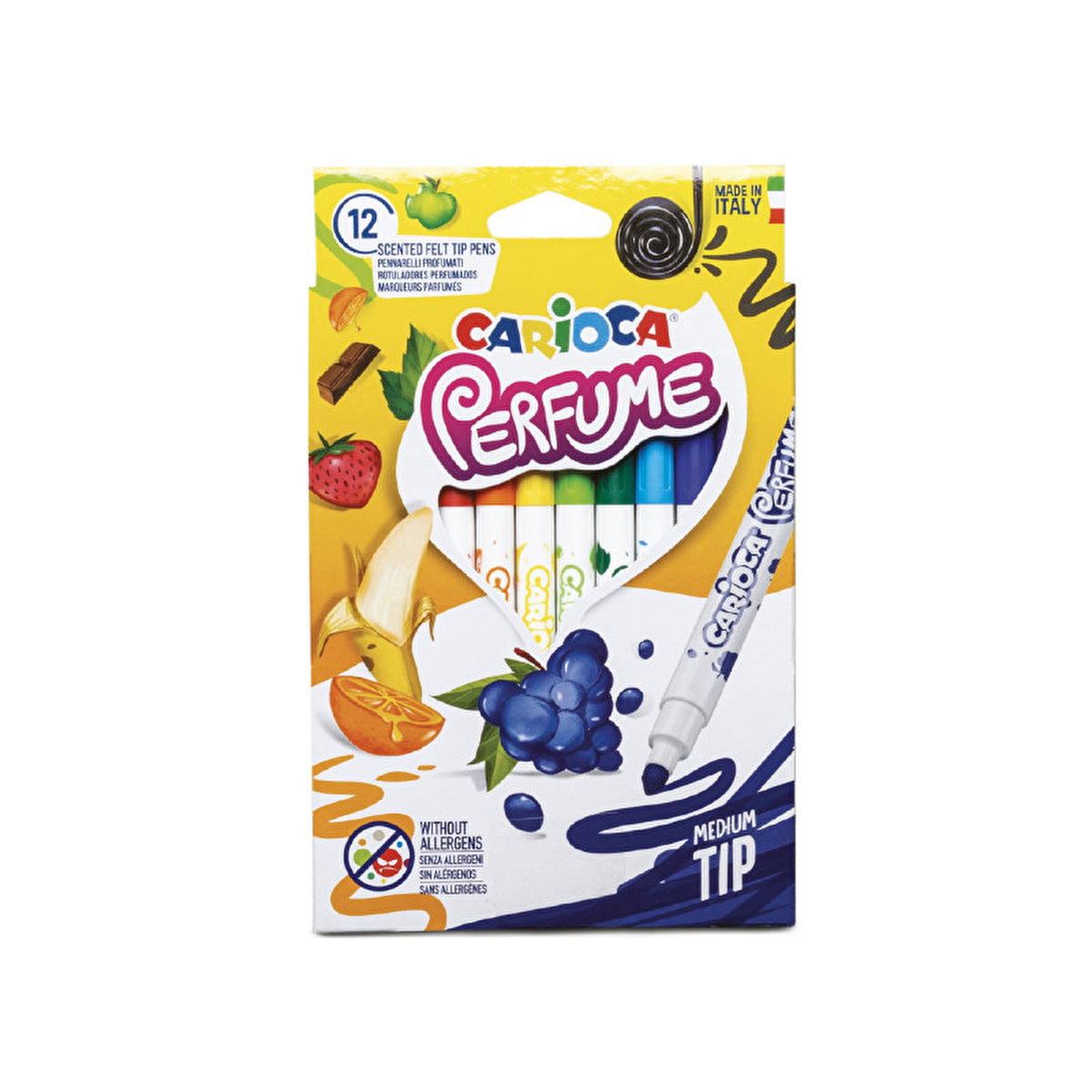 Carioca Scented Felt Tip Markers 12-Pack - Washable Ink