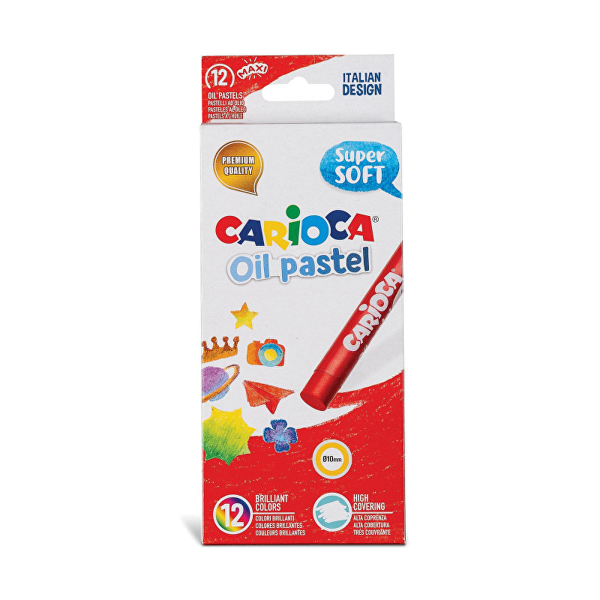 Carioca Oil Pastel Crayons 12 Pack - High Quality Colors