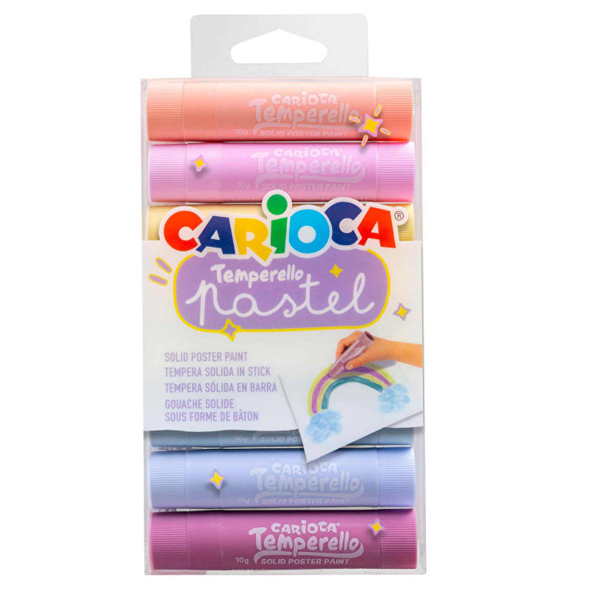 Carioca Temperello Stick Painting Crayons 8-Pack - Vibrant Colors