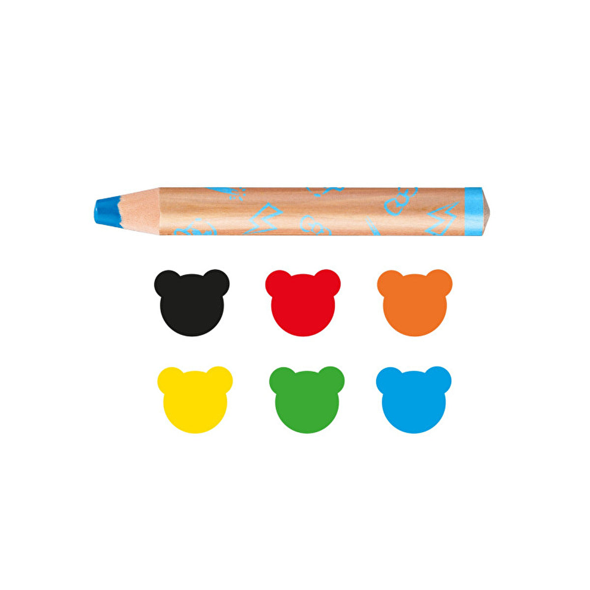 Carioca Jumbo Baby Color Pencils 3 in 1 - 6 Pack | Ages 1+