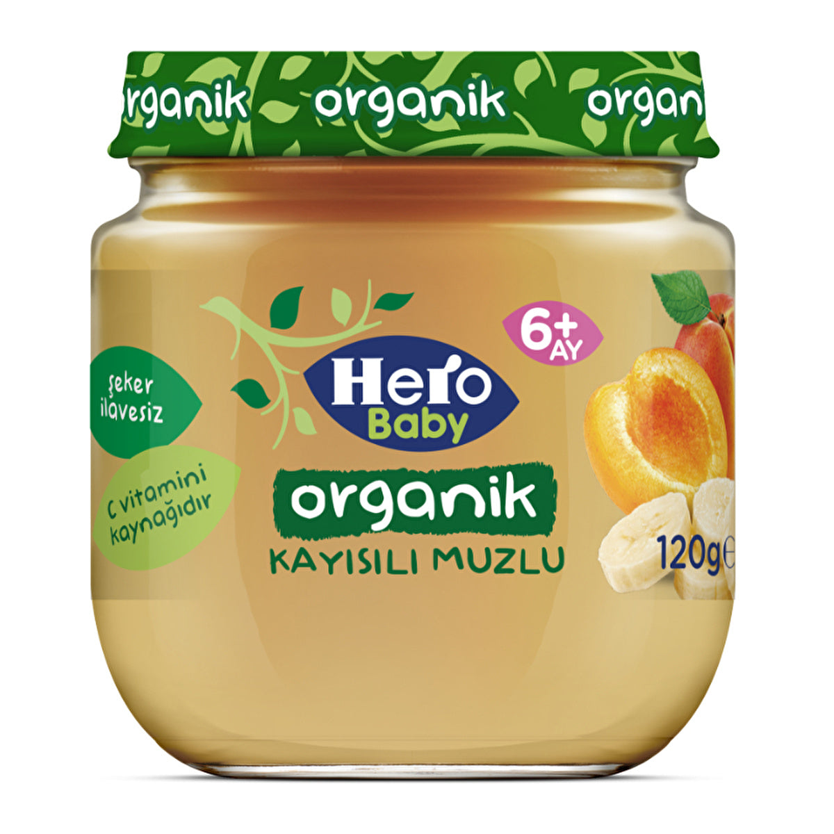 Hero Baby Organic Apricot Banana Baby Food 120g - No Added Sugar | 6+ Months