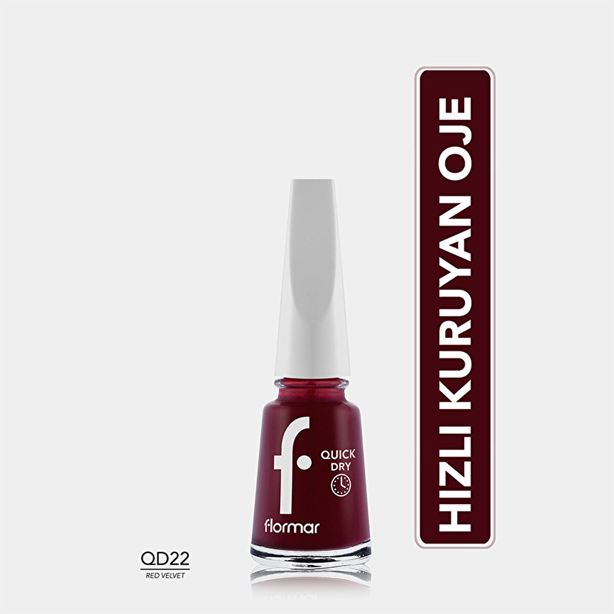 Flormar Quick Dry Intense Pigmented Nail Polish 022 Velvet - 0.37 Fl Oz | Fast Drying - Image #1