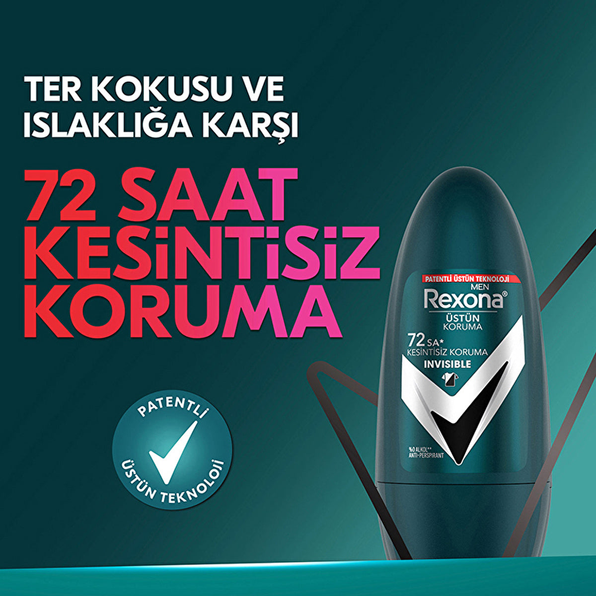 Rexona Men Invisible Deodorant - 72 Hour Protection | Roll On 1.7oz