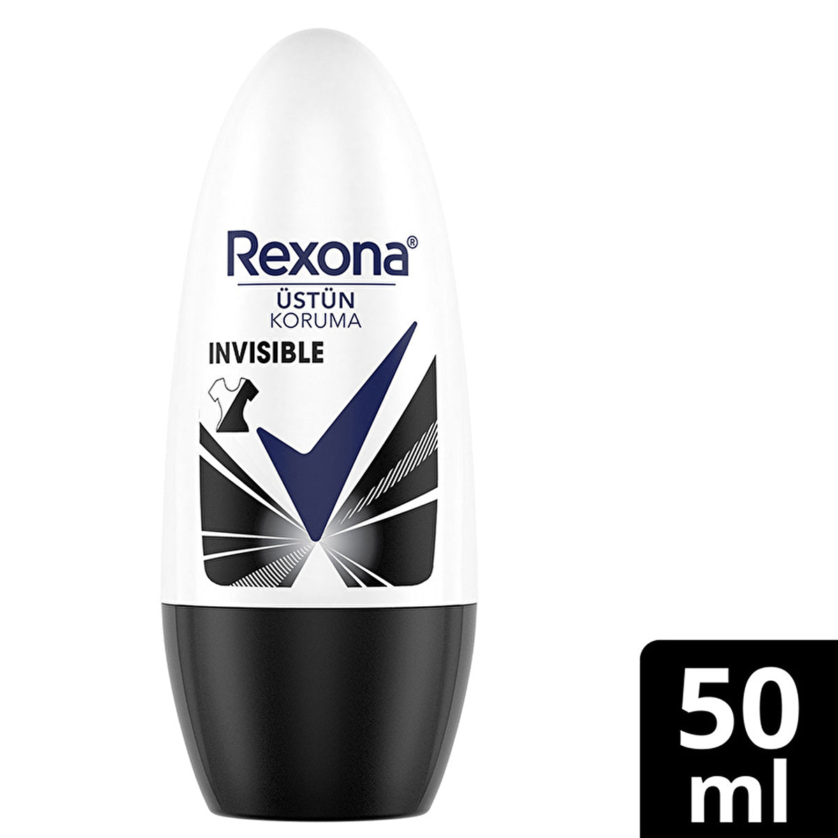 Rexona Invisible Black & White Women Roll-On Deodorant 50ml | 72 Hour Protection