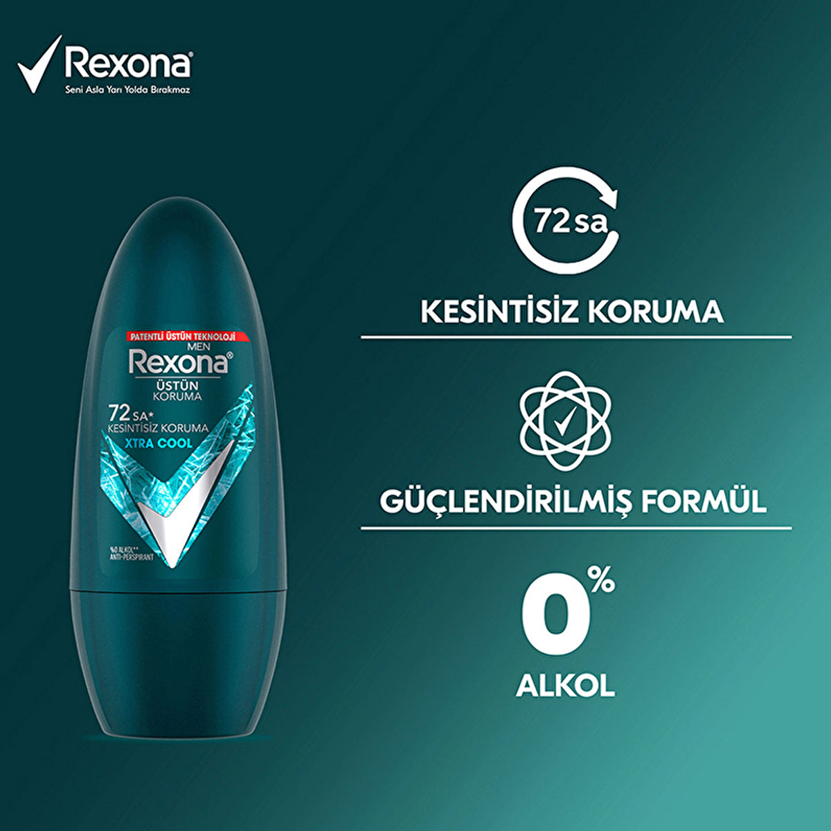 Rexona Xtra Cool Men's Roll On Deodorant 2.5oz - 72 Hour Protection