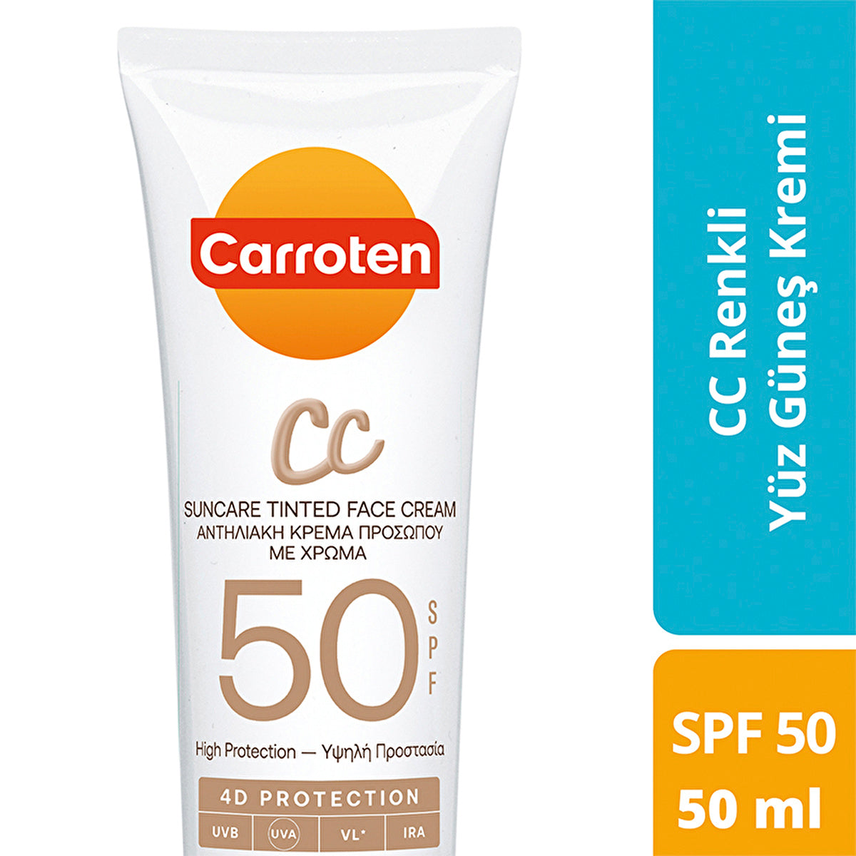 Carroten CC SPF50 Colored Face Sunscreen - High Protection | 50ml - Image #2