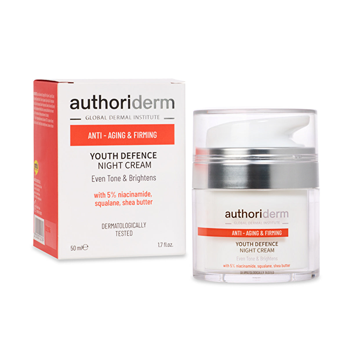 Authoriderm Anti-Aging Night Cream 1.7oz - Hydrating Formula | 50ml