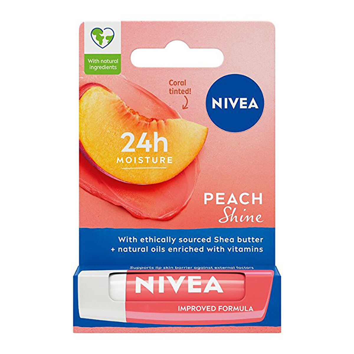 Nivea Peach Lip Care 0.17 oz - Moisturizing Formula | Smooth Finish