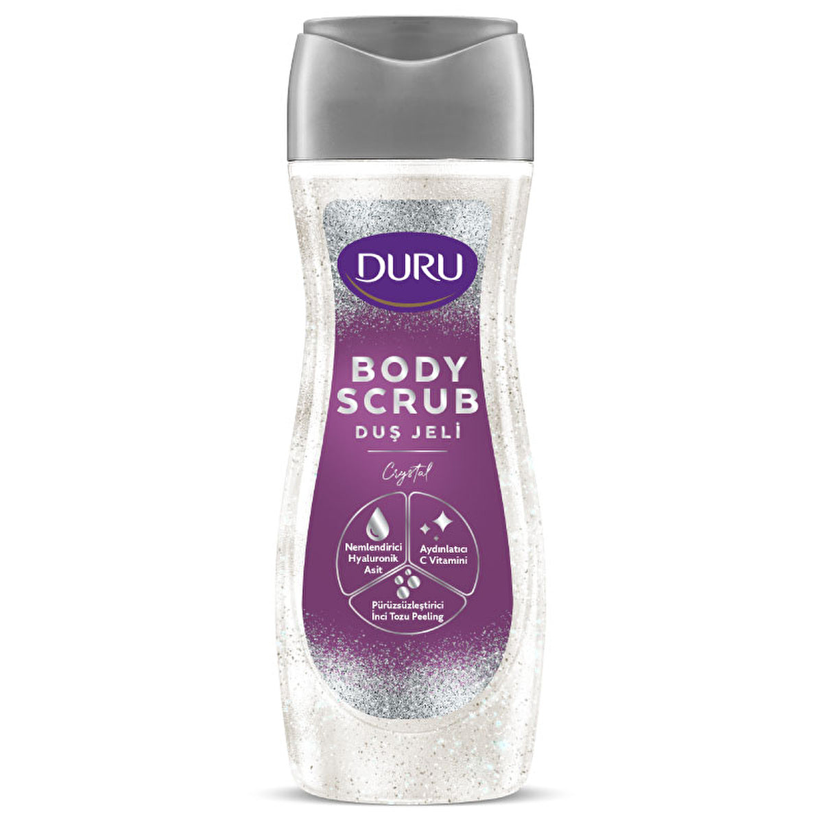 Duru Body Scrub Shower Gel Silver 450ML - Exfoliating & Hydrating