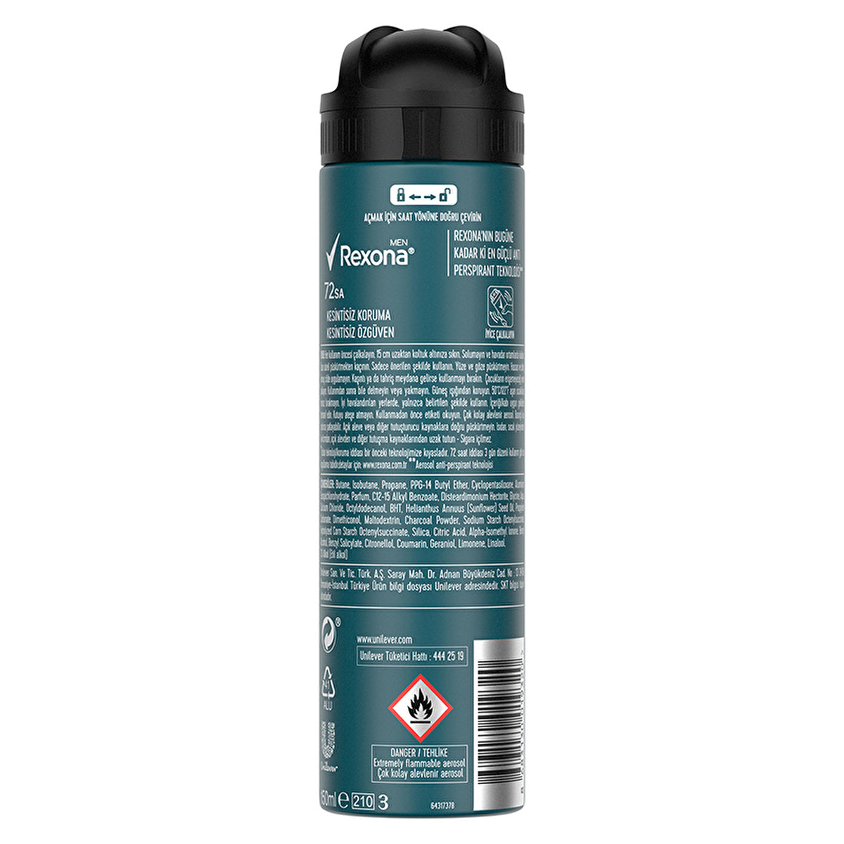 Rexona Men Charcoal Detox Antiperspirant Spray 150ml - 72 Hour Protection | Fresh Scent