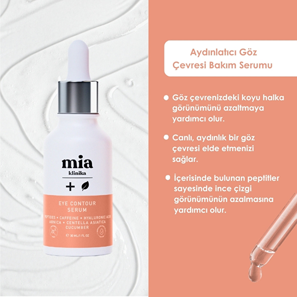 Mia Klinika Brightening Eye Care Serum 30ml - Reduces Dark Circles