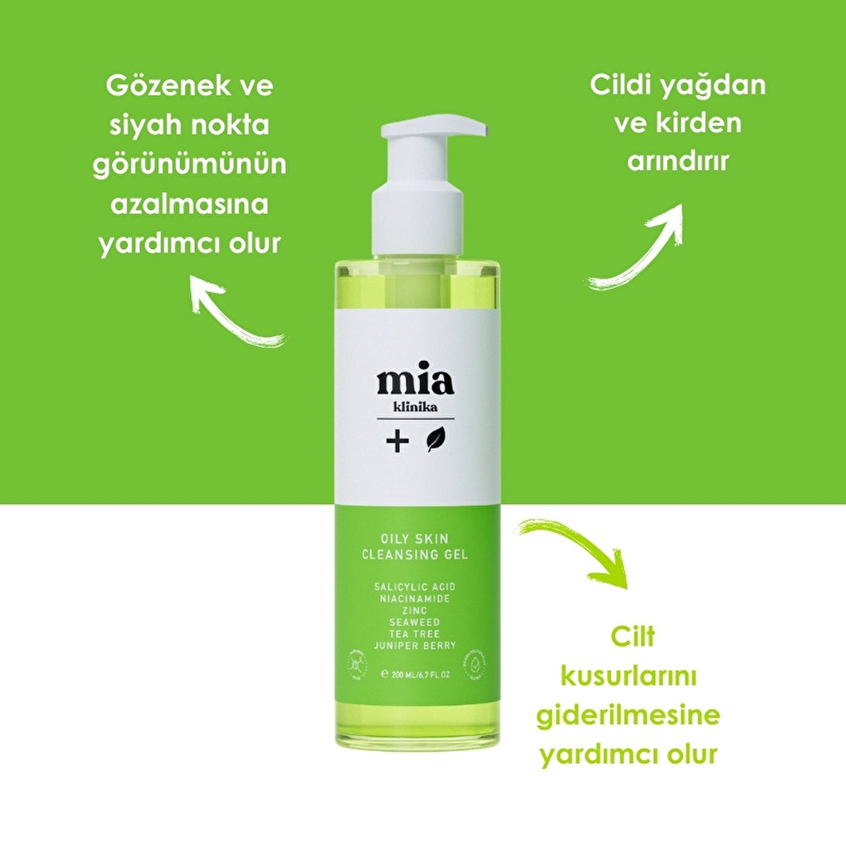 Mia Klinika Facial Cleanser for Oily & Acne Prone Skin 200ml - Gentle Formula