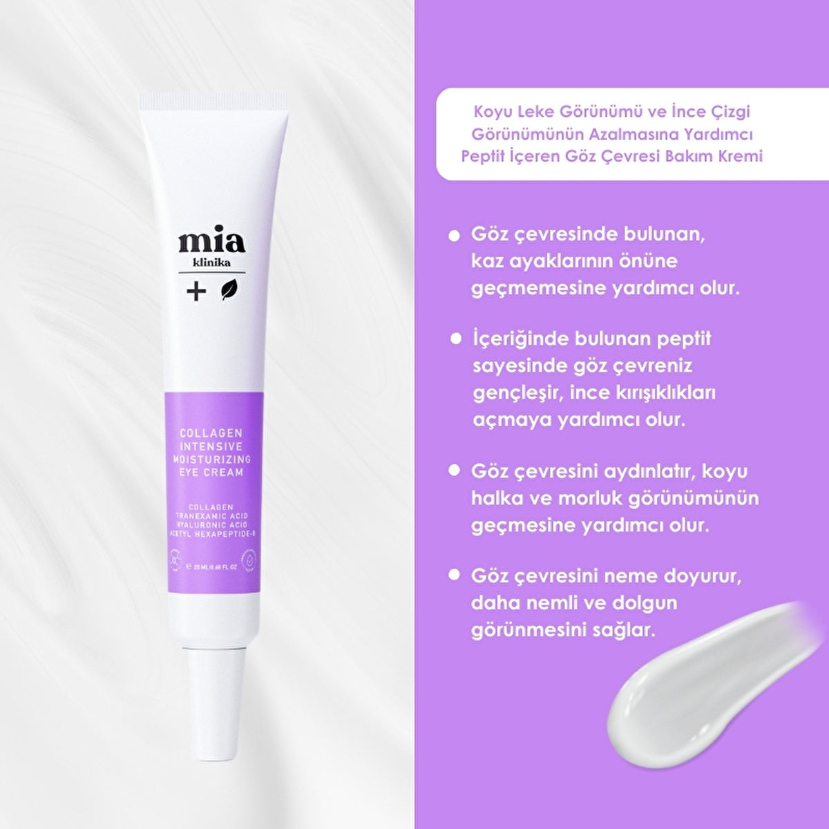 Mia Klinika Eye Cream - Wrinkle & Dark Circle Reduction | 20ml