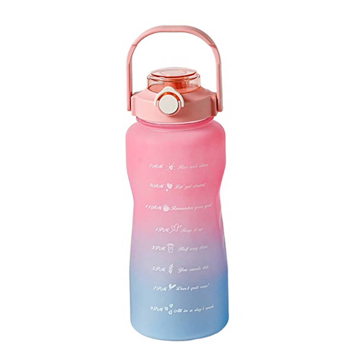 VPW Motivation Water Bottle 2L - Pink | Durable Polycarbonate - Image #1