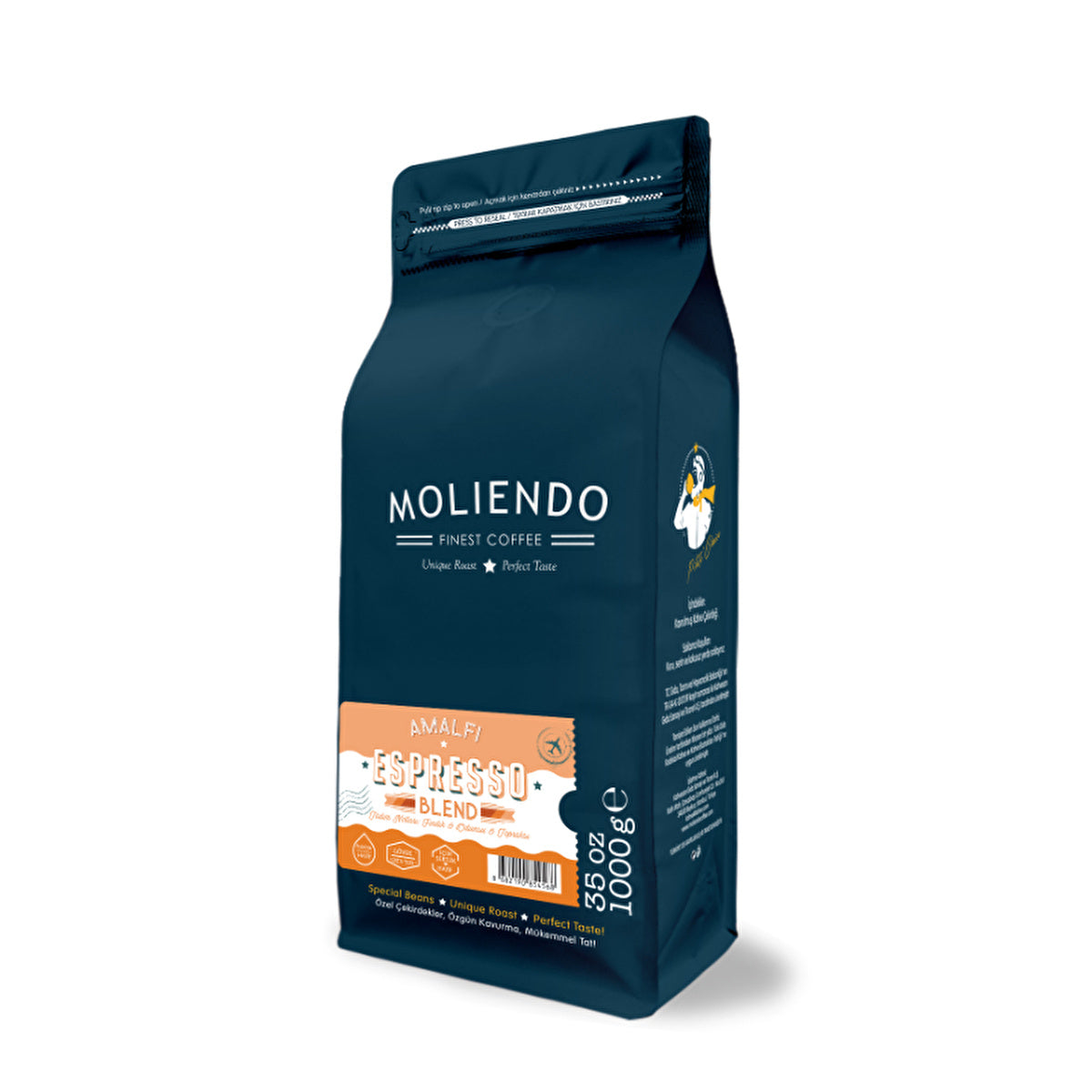 Moliendo Amalfi Espresso Blend Coffee 1000g - Rich Flavor Profile | Premium