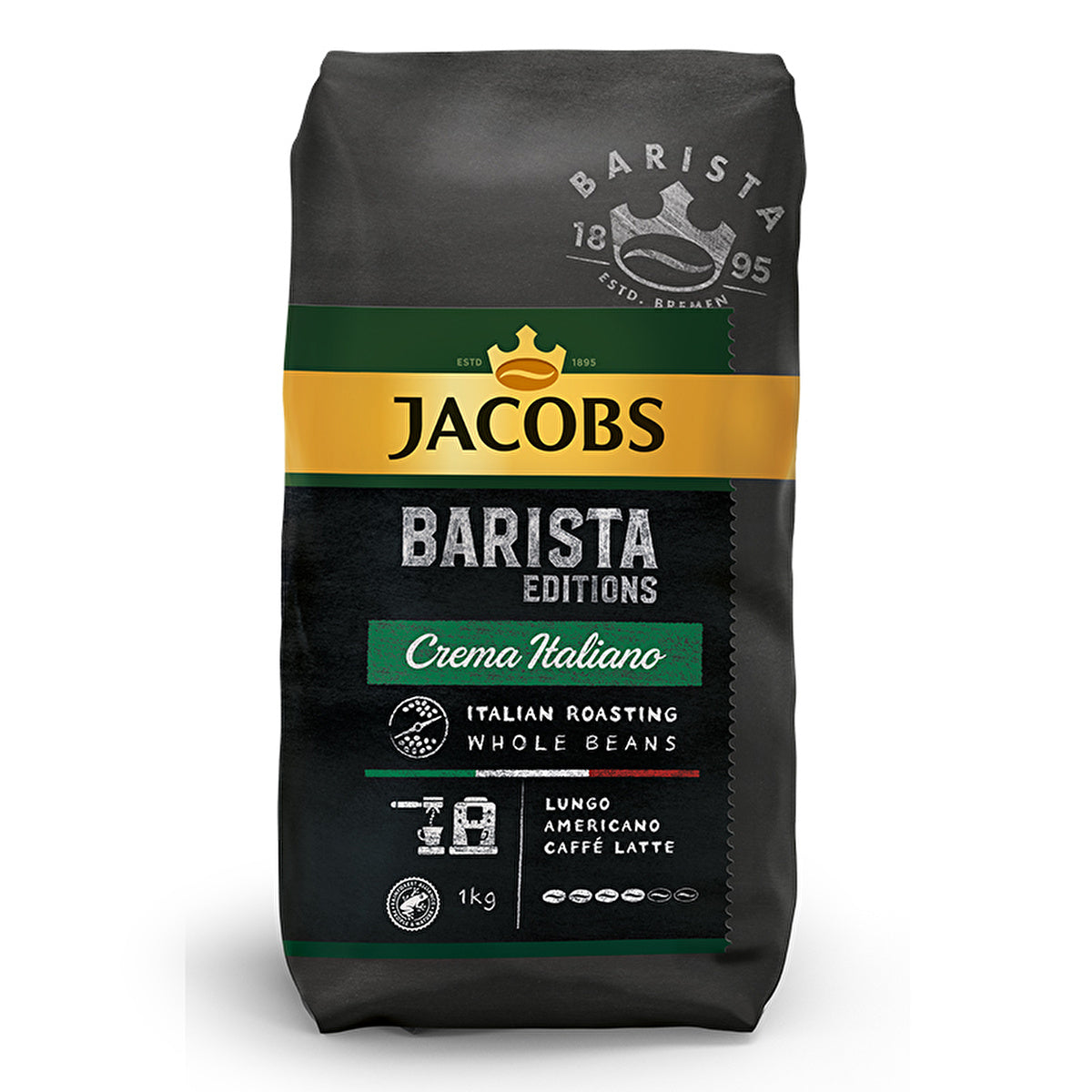 Jacobs Beans Crema Italiano Coffee 1000g - Italian Roasted | Barista Edition