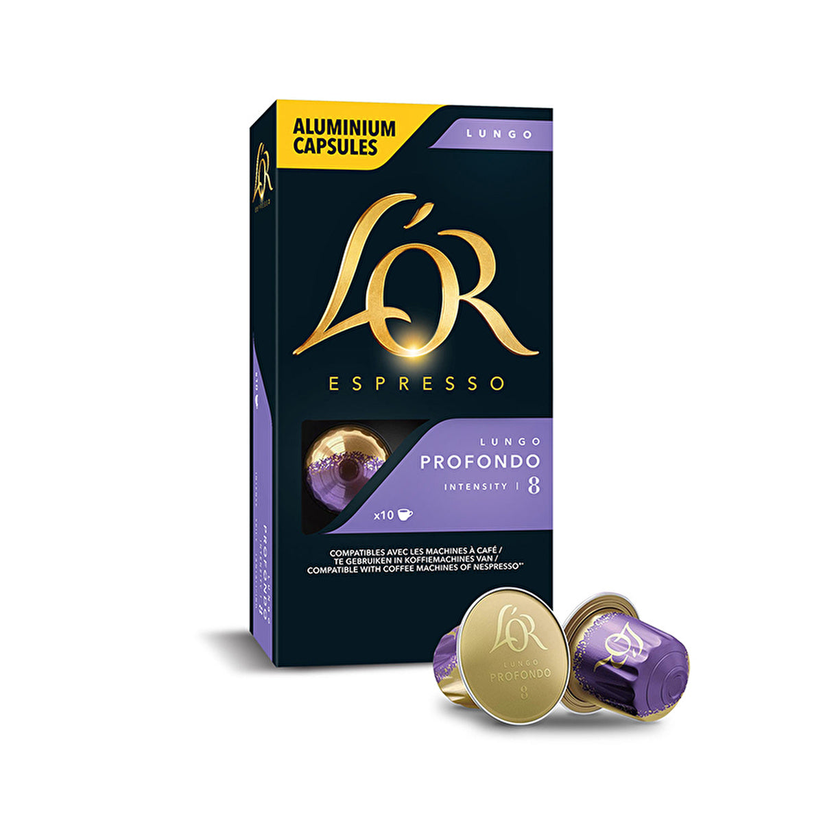 L'OR Espresso 08 Lungo Profondo Coffee Capsules - Rich Flavor | 10 Count - Image #1