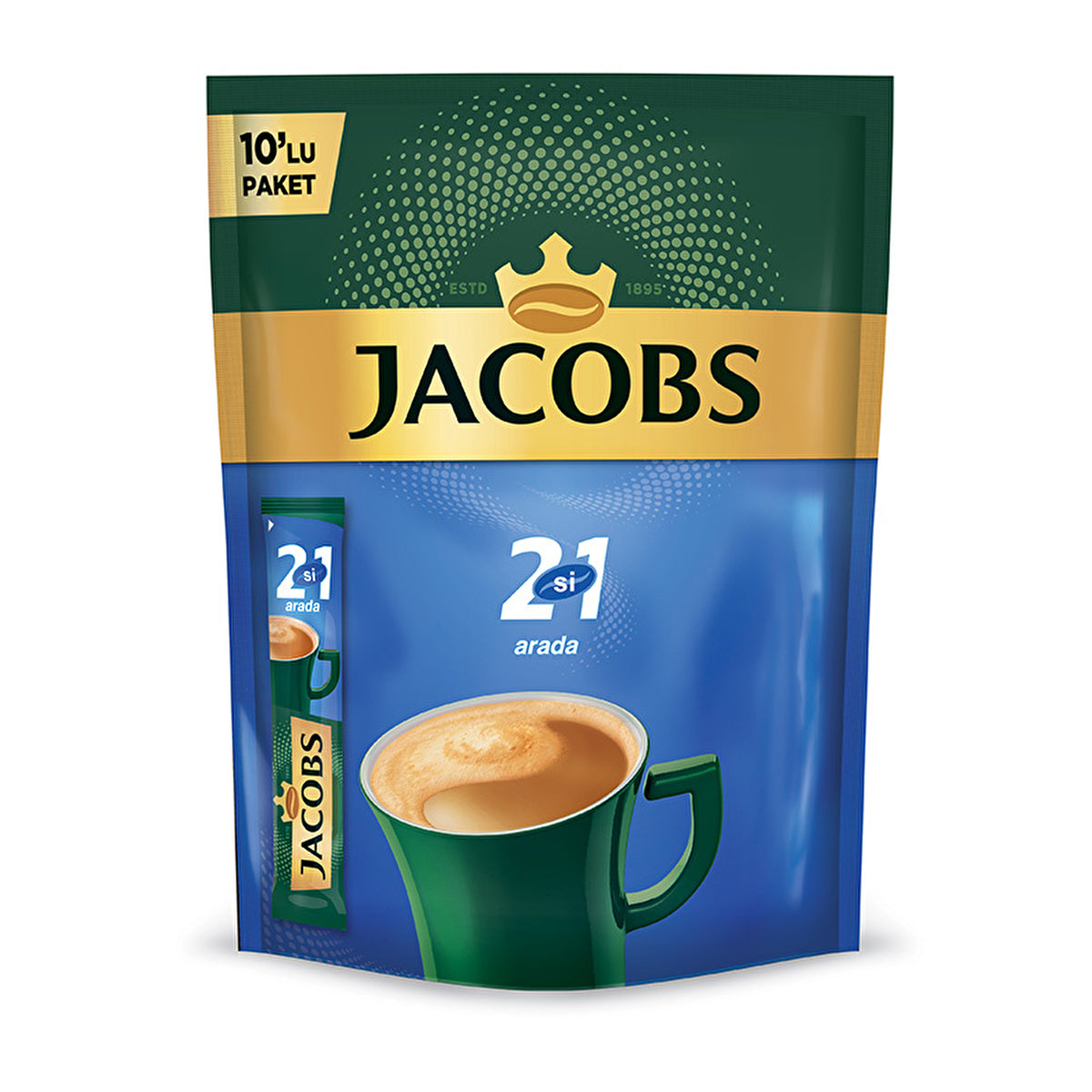 Jacobs 2-in-1 Instant Coffee - 10 Packs | 0.37 oz Each