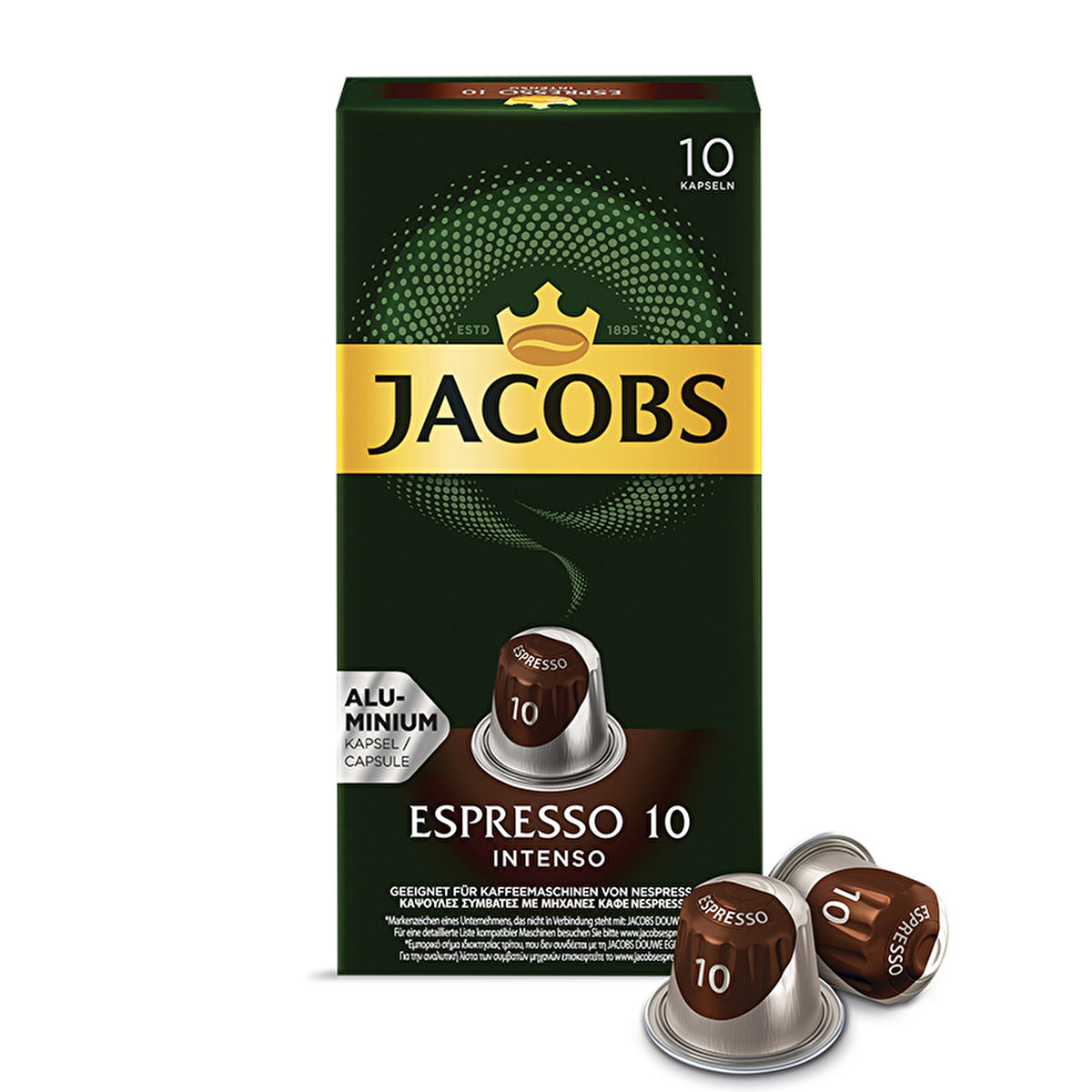 Jacobs Espresso 10 Intenso Coffee Capsules - Strong & Spicy | 10 Count