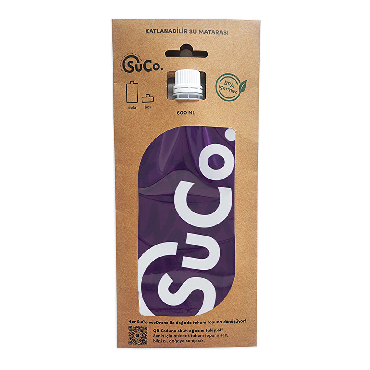 SuCo Plum 2.0 Water Bottle 600ml - Eco-Friendly Design - Image #1