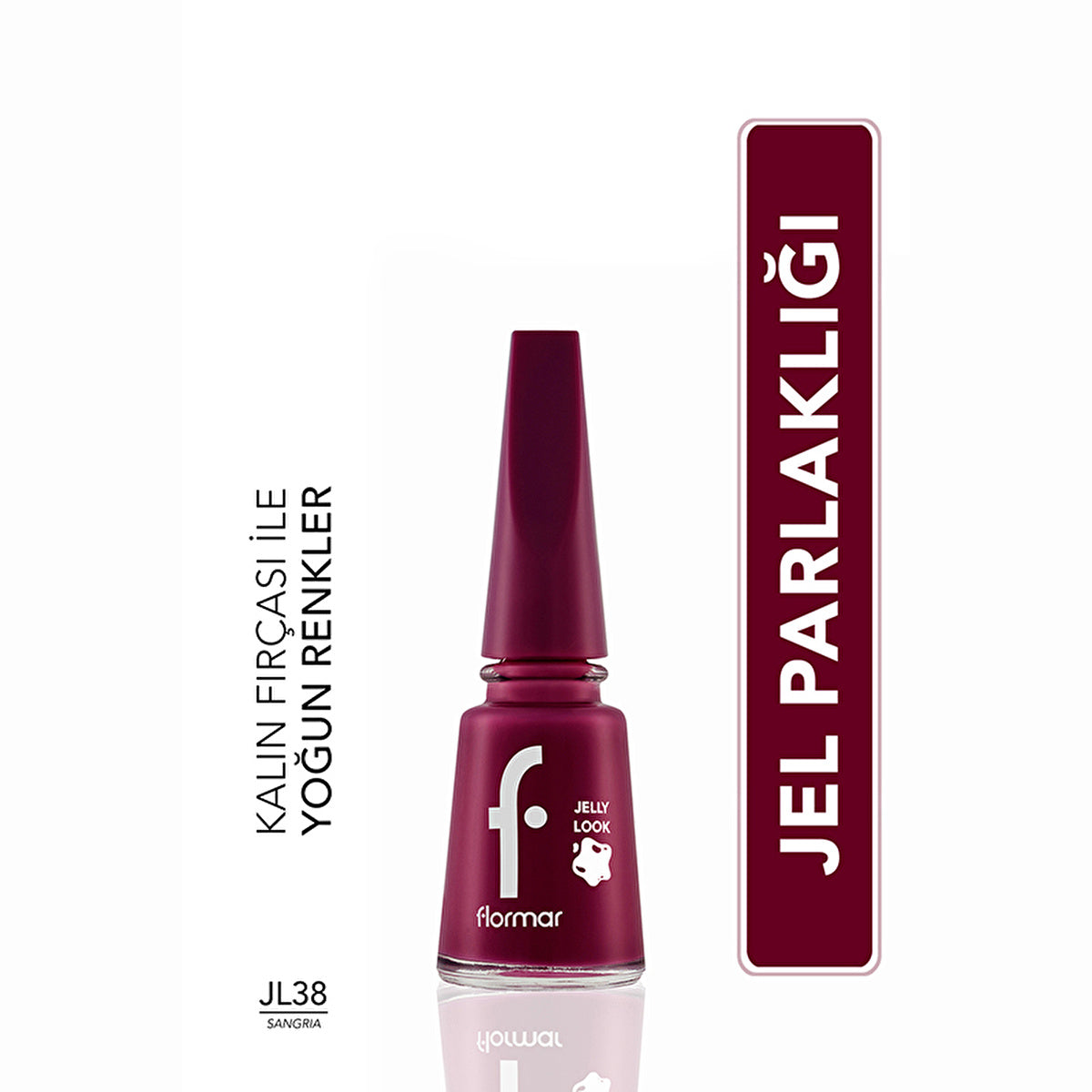 Flormar Jelly Look High Pigment Nail Polish JL38 Sangria - 0.5 Fl Oz | Vibrant Color - Image #2