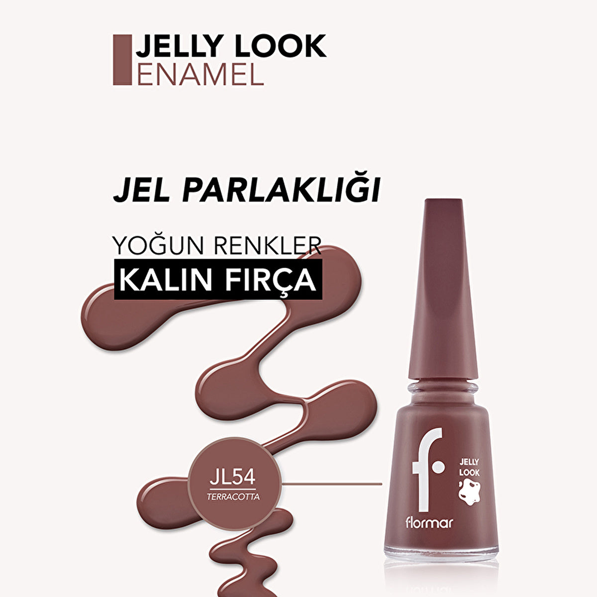 Flormar Jelly Look High Pigment Jelly Nail Polish JL54 Terracotta - 0.33 fl oz | Long Lasting - Image #2