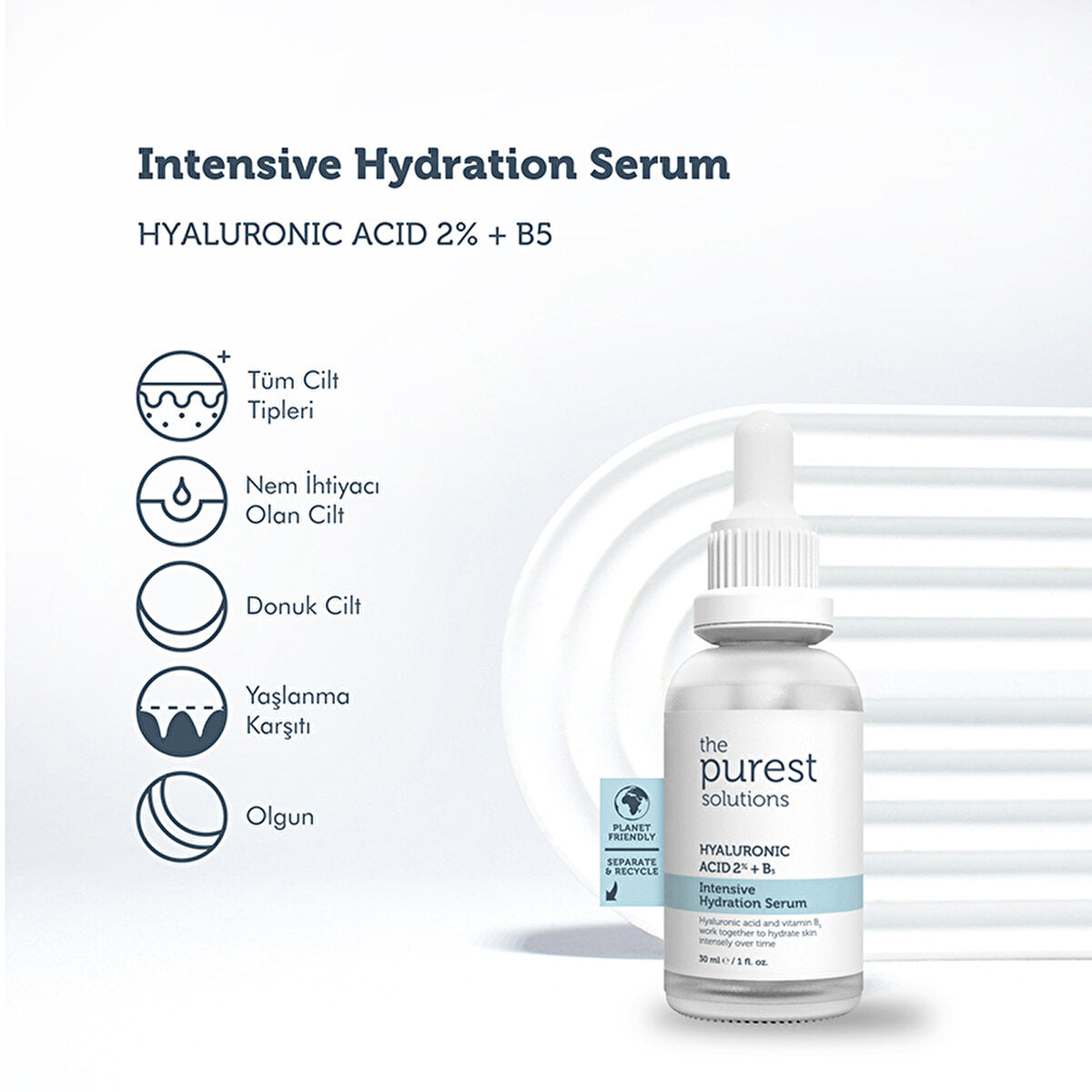 The Purest Solutions Intensive Moisturizing Serum 30ml - Hyaluronic Acid + B5