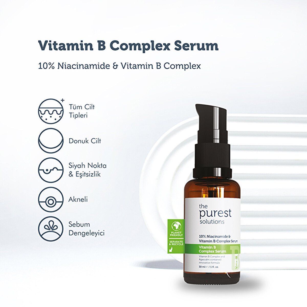 The Purest Solutions Vita-B Complex Barrier Serum 30ml - Repair & Strengthen