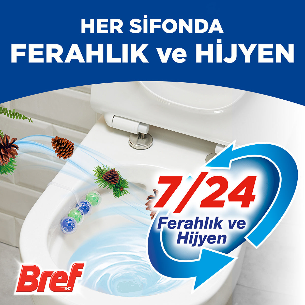 Bref Power Aktiv Pine Toilet Block - Single | Long-Lasting Freshness - Image #3