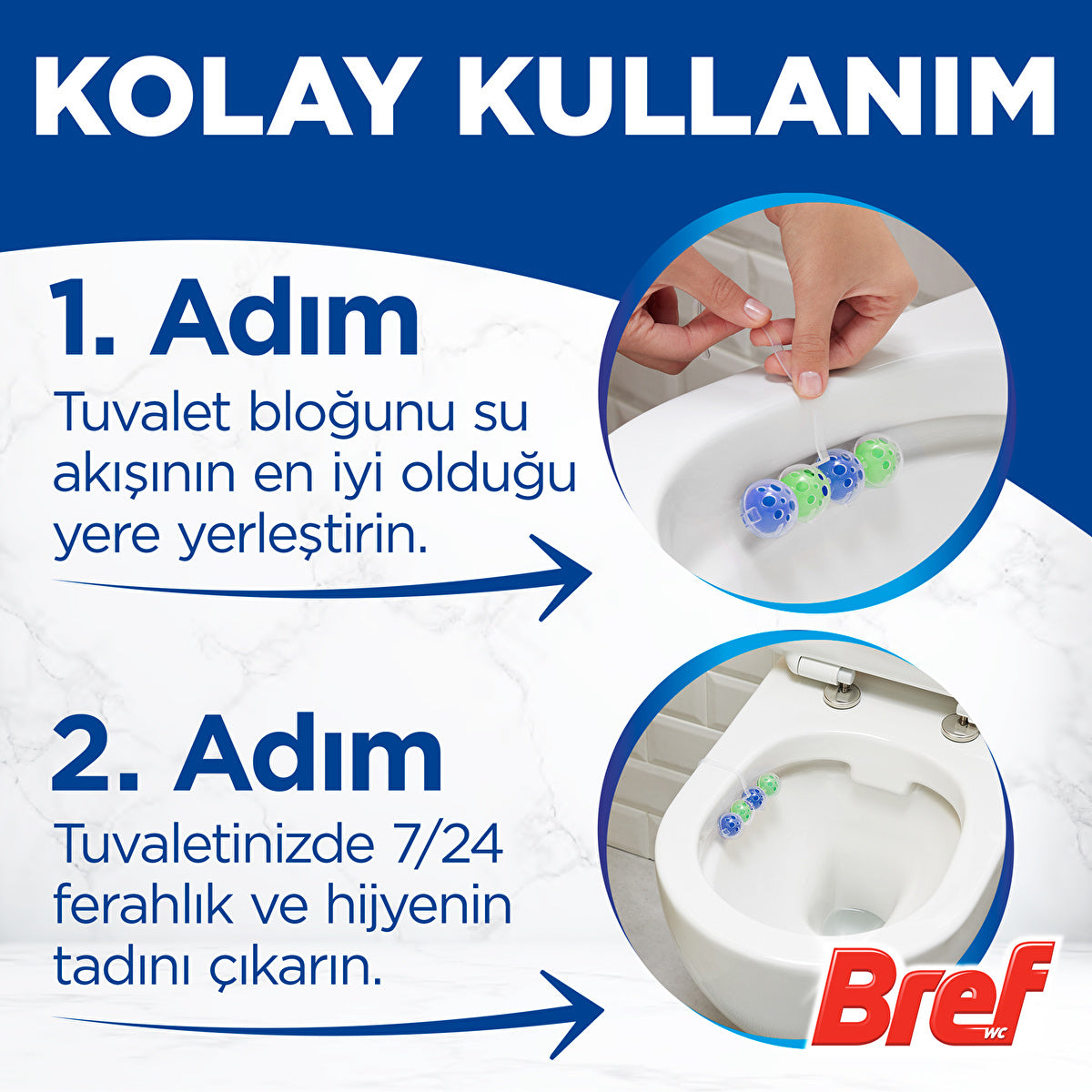 Bref Power Aktiv Pine Toilet Block - Single | Long-Lasting Freshness - Image 