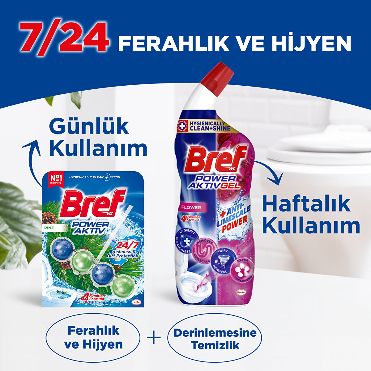 Bref Power Aktiv Pine Toilet Block - Single | Long-Lasting Freshness - Image #5