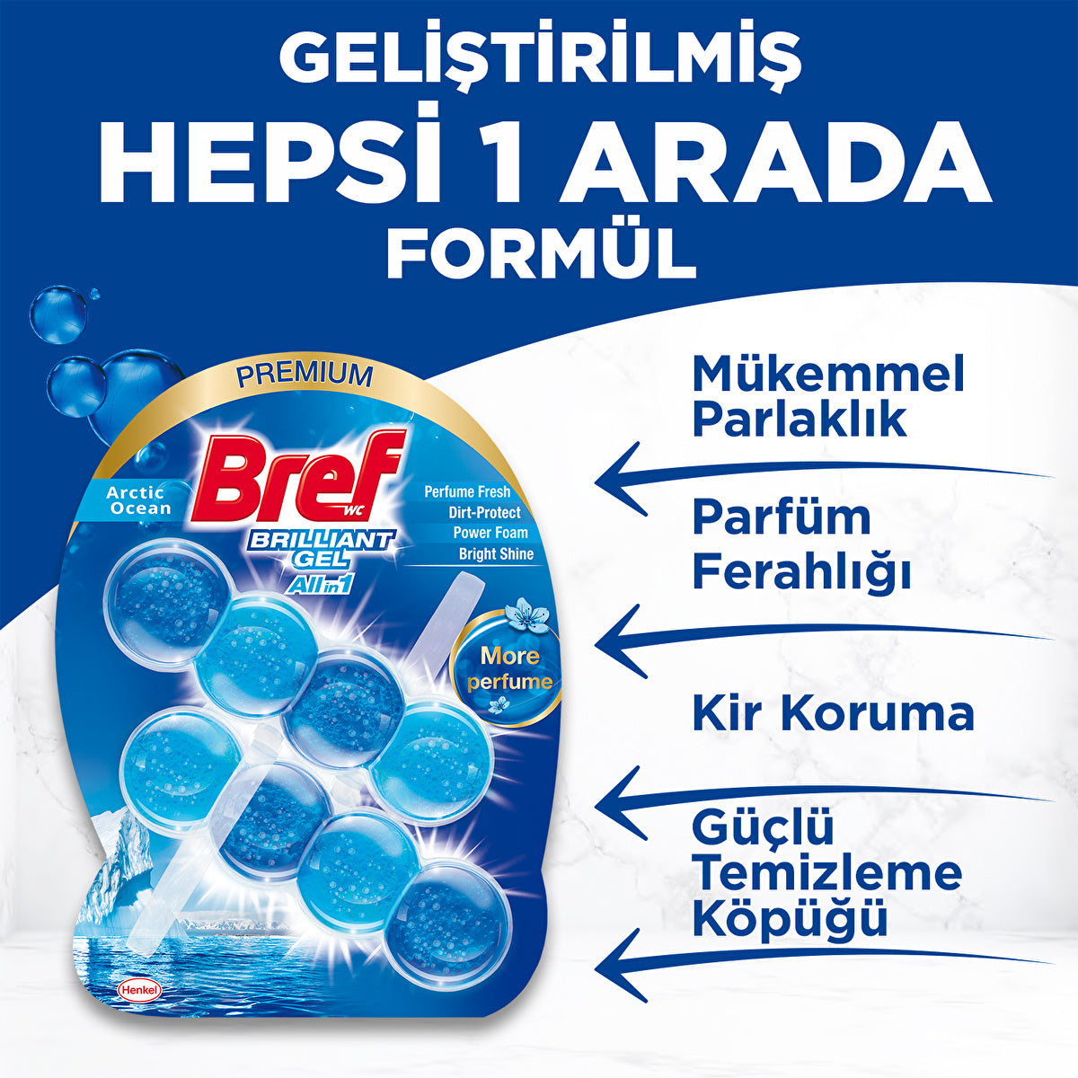 Bref Toilet Block Ocean Fresh Gel - Long-Lasting Clean | 1 Pack - Image #1