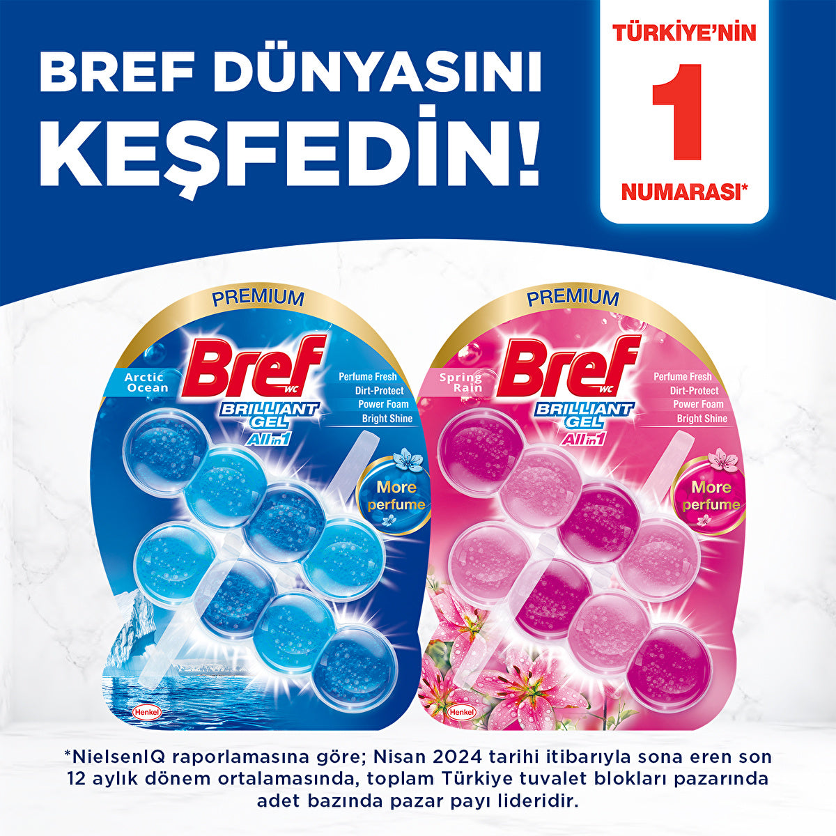 Bref Toilet Block Ocean Fresh Gel - Long-Lasting Clean | 1 Pack - Image #4