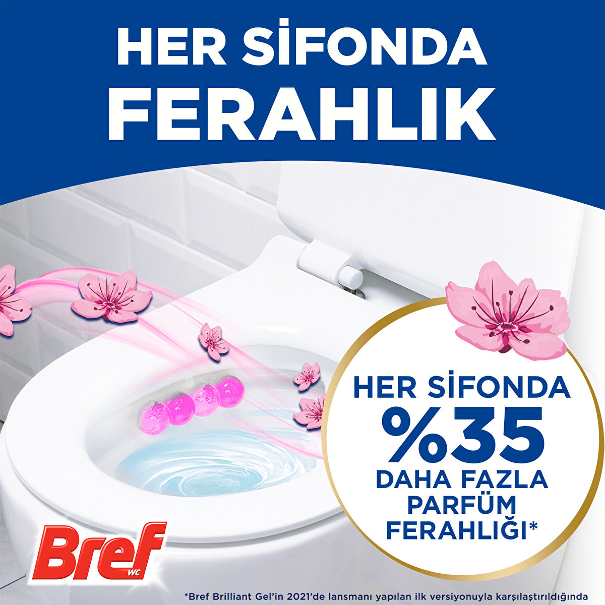 Bref Toilet Brilliant Gel Duopack - Flower Scent | Powerful Cleaner - Image #3