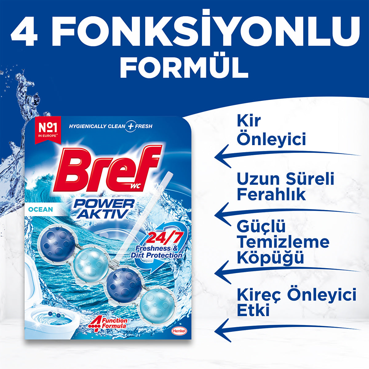 Bref Power Activ Ocean Toilet Block Single - Long-Lasting Freshness - Image #4