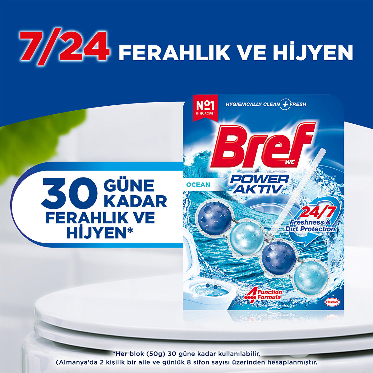 Bref Power Activ Ocean Toilet Block Single - Long-Lasting Freshness - Image #3