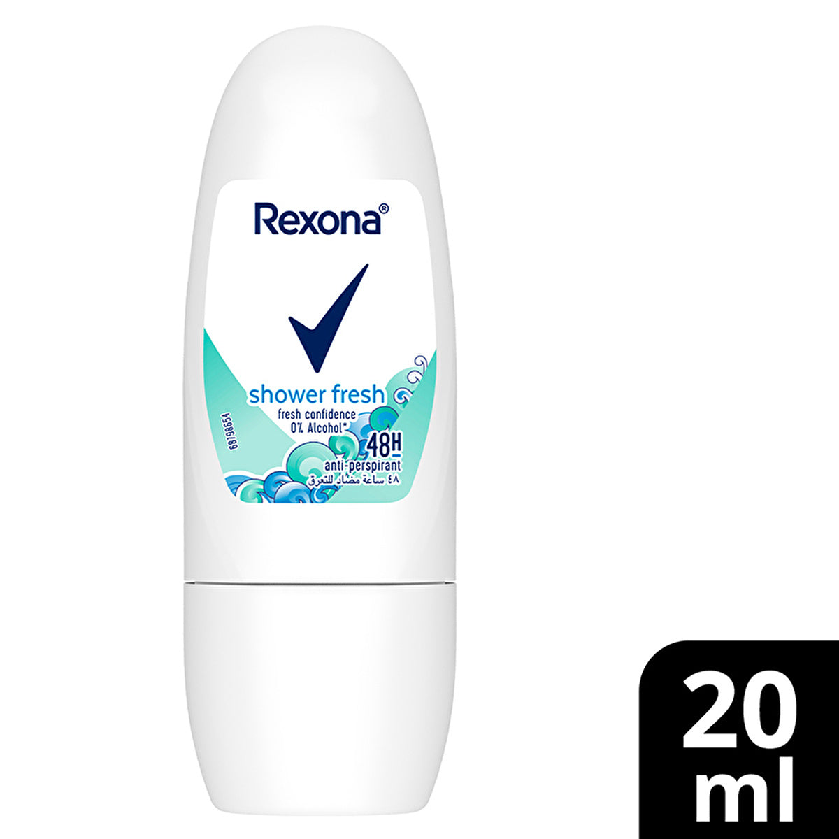 Rexona Shower Fresh Mini Roll-On Deodorant 20ml - 48 Hour Protection | Travel Size - Image #1