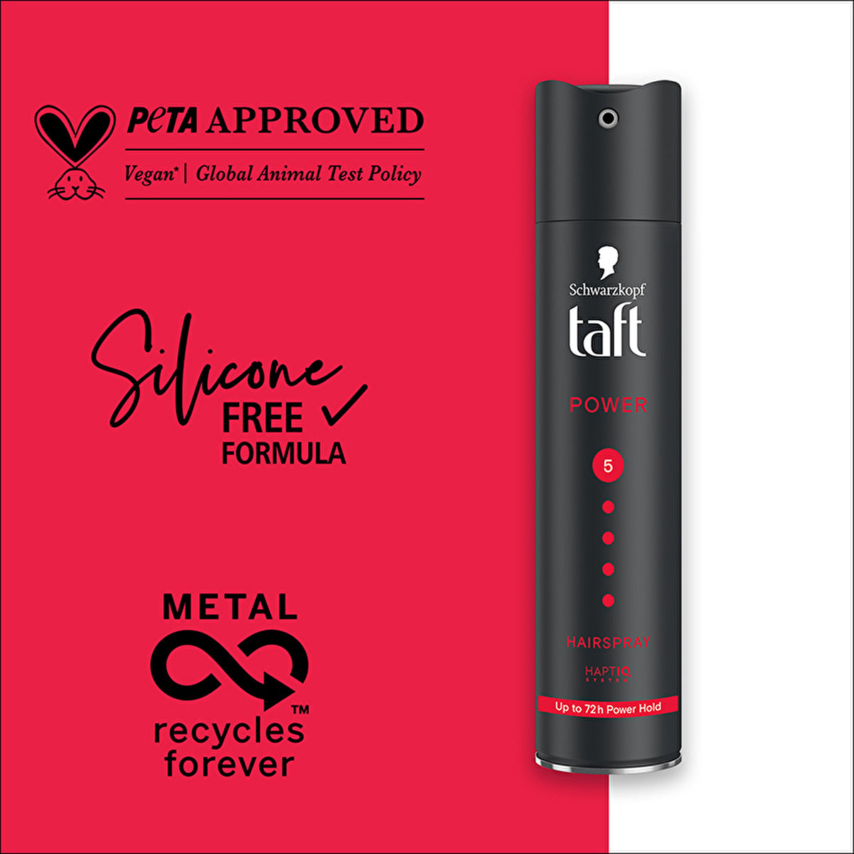 Taft Power Caffeine Hair Spray 250ml - Mega Hold | Strong Formula