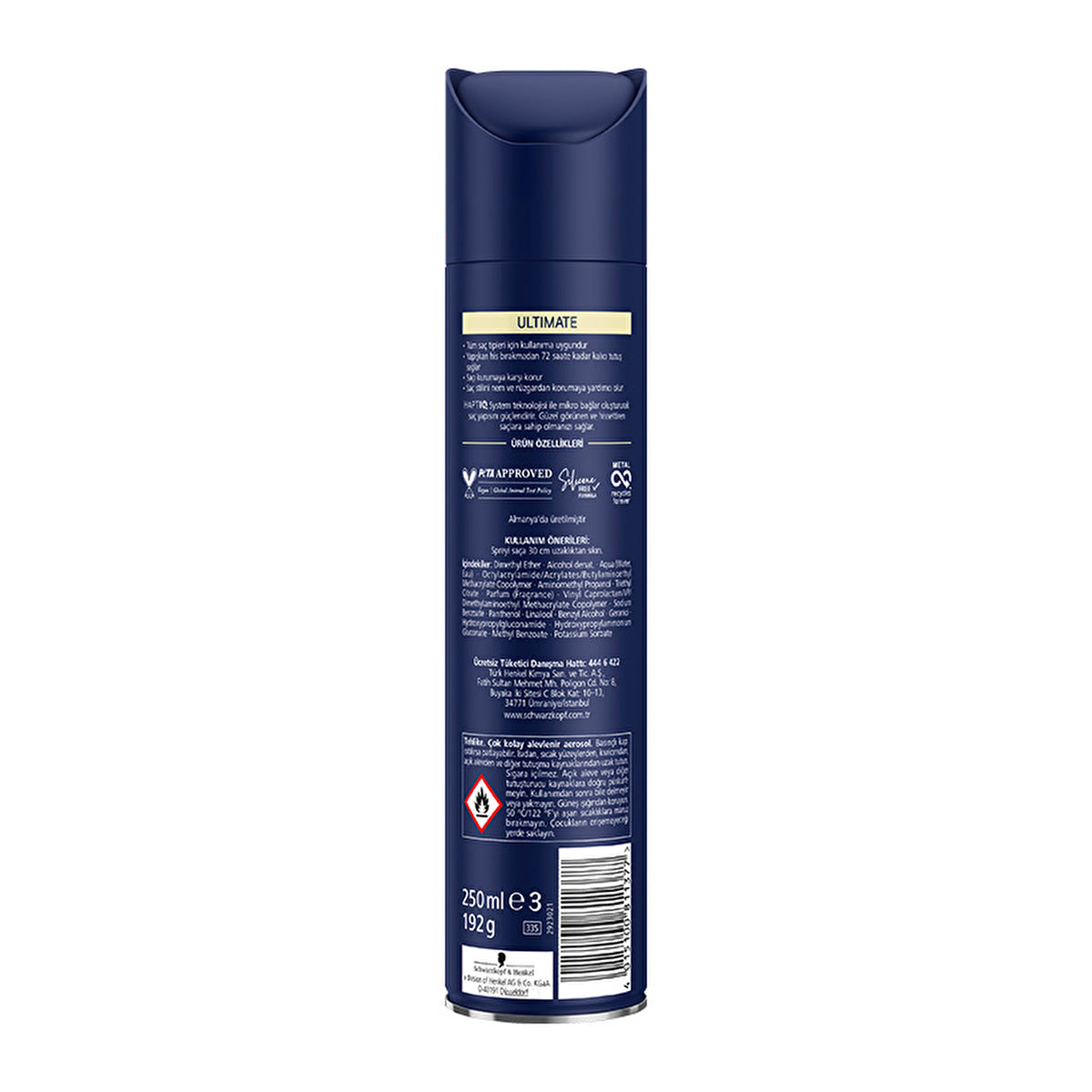 Taft Ultimate Hair Spray 250ml - 48 Hour Hold | Strongest Formula