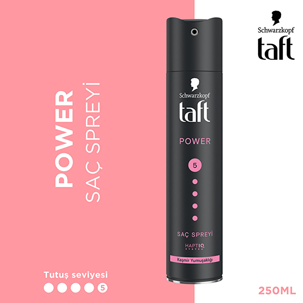 Taft Power Cashmere Hair Spray 250ml - Mega Strong Hold | 24 Hour