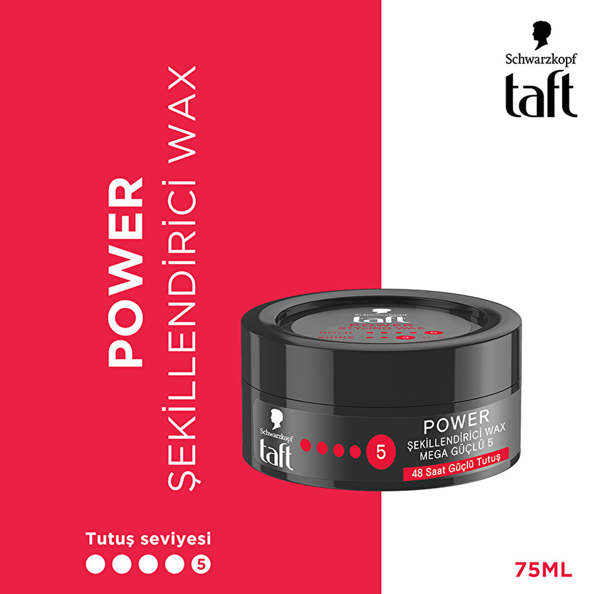 Taft Power Caffeine Wax 75ml - Mega Hold & Energy | Strong Finish