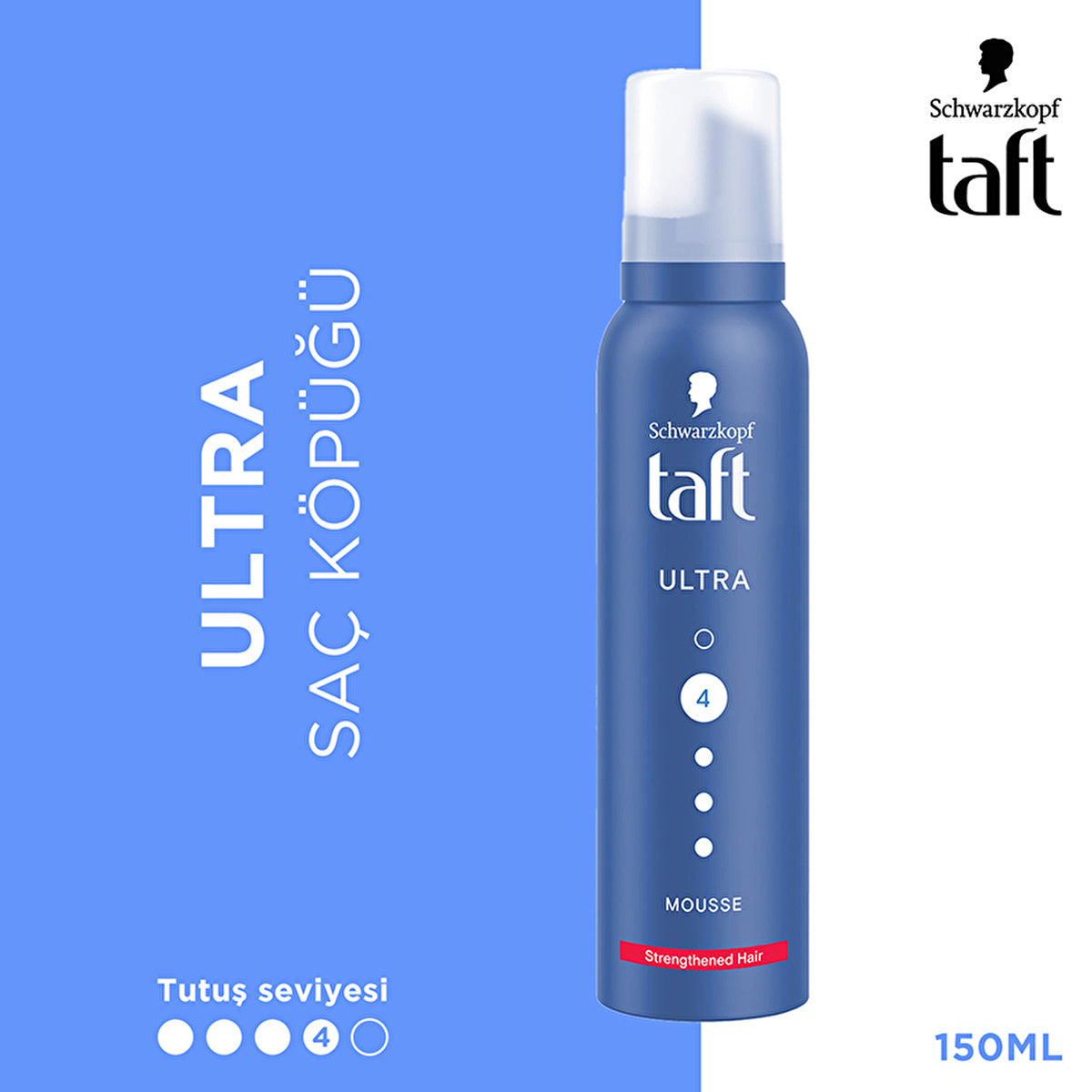 Taft Ultra Hair Mousse 150ml - Strong Hold | Non-Sticky Formula - Image #4